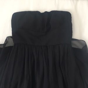 J. Crew Black Strapless Silk Dress 0